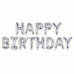 Фолиев комплект - Happy Birthday сребрист
