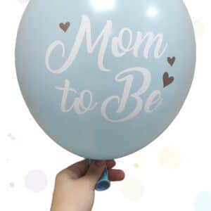 Балони "MOM TO BE" - латекс светло син