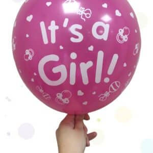 Балони "IT'S A GIRL" - латекс тъмно розово