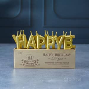 Луксозни златни свещи Happy Birthday
