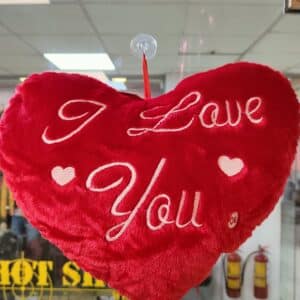 Червена плюшена възглавничка "I Love You"