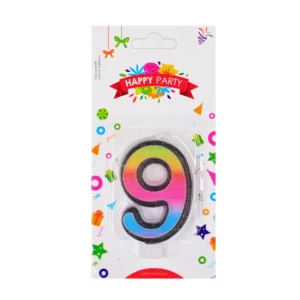 Свещичка шарена цифра 9