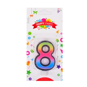 Свещичка шарена цифра 8