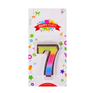 Свещичка шарена цифра 7