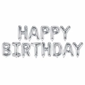 Фолиев комплект - Happy Birthday сребрист