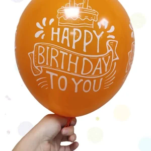 Балони "HAPPY BIRTHDAY TO YOU" - латекс оранжев