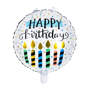 Фолиев балон - Happy Birthday Свещи